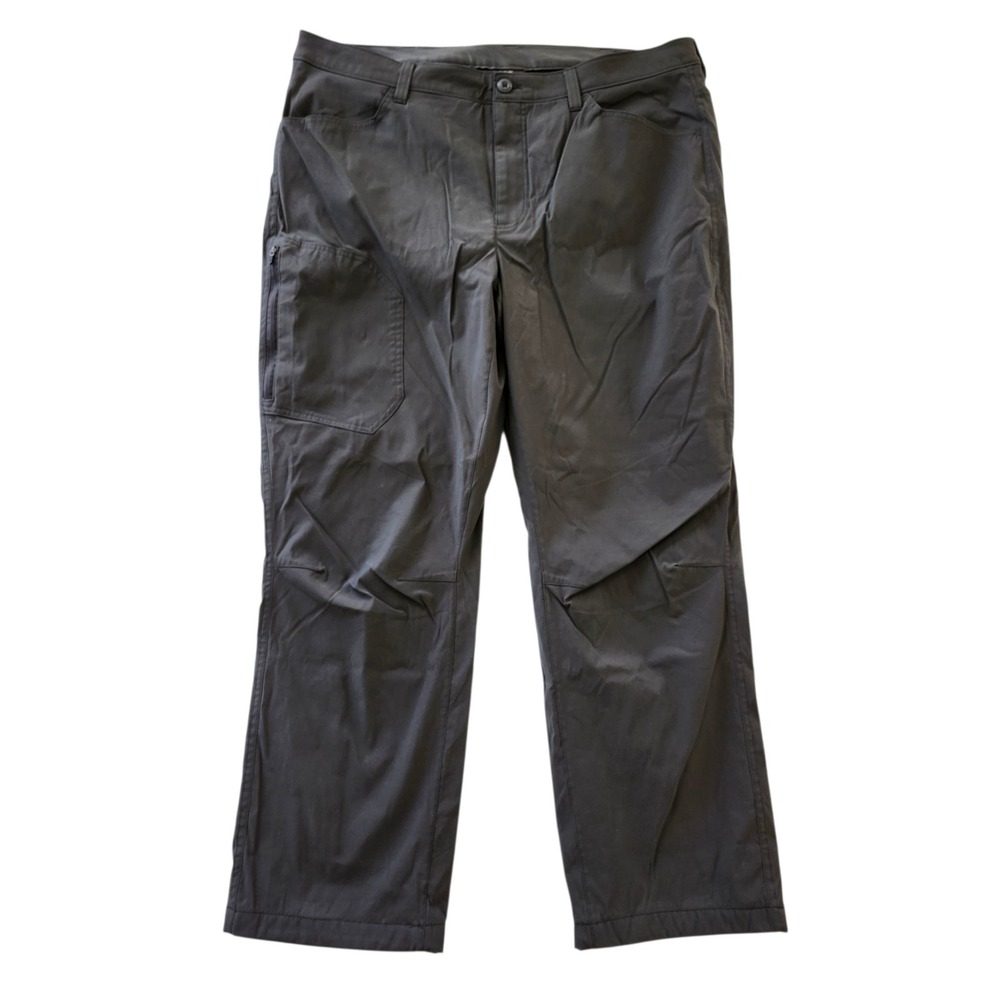 Eddie Bauer Mens Fleece Lined Tech Pants Dark Gray 40x30 Nylon Spandex Stretch - Picture 2 of 5